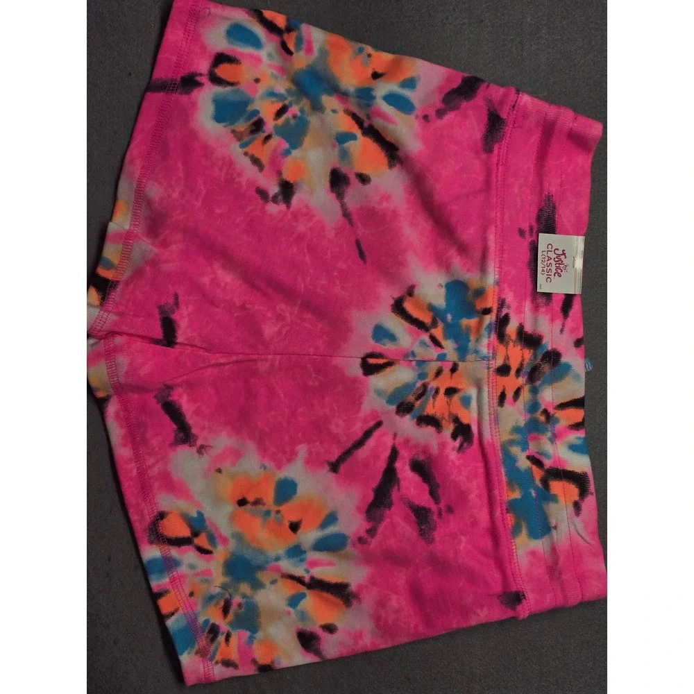 Justice Classic Girls Pink Tie Dye Shorts Size L 12/14 Cotton Blend 301470